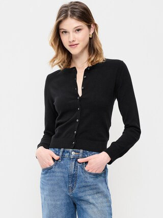 SoSoft Lite Cropped Crew-Neck Cardigan | Old Navy (US)