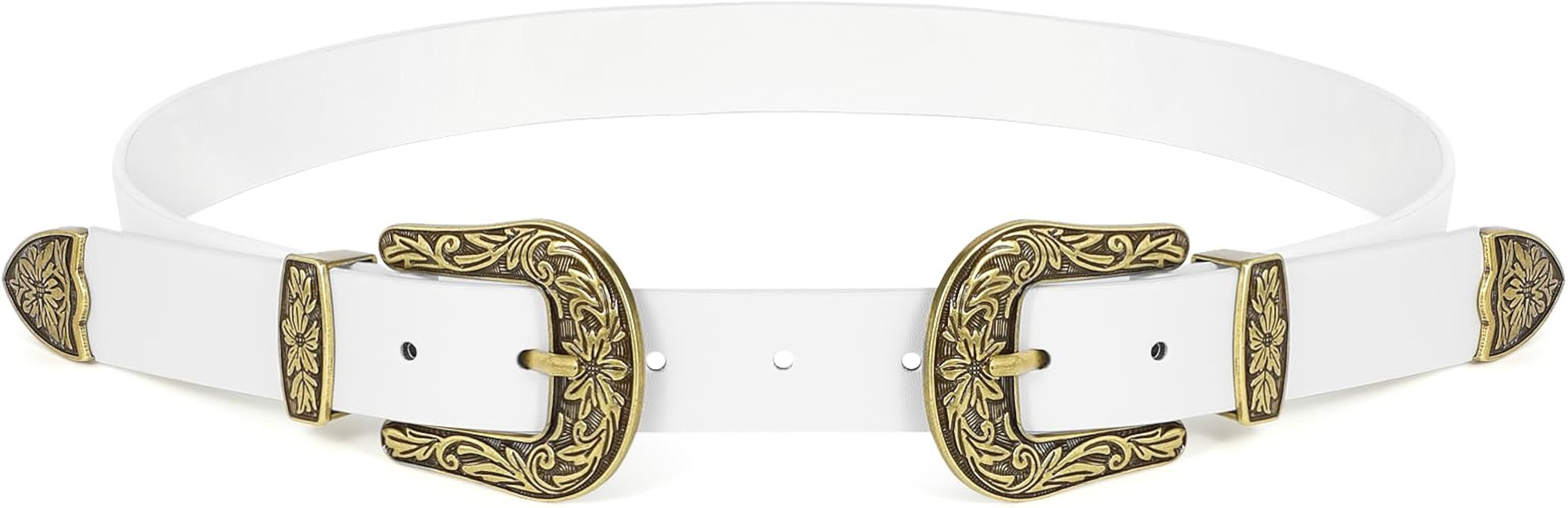 JASGOOD Women Leather Belts Ladies Vintage Western Design Black Waist Belt for Pants Jeans Dresse... | Amazon (US)