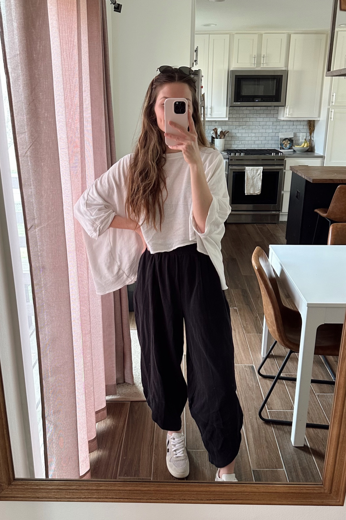 wearing a small in top, one of my favorites, also comes in a bunch of colors, 
wearing a small in pants

Casual spring 
Postpartum 

#LTKfindsunder100 #LTKSeasonal