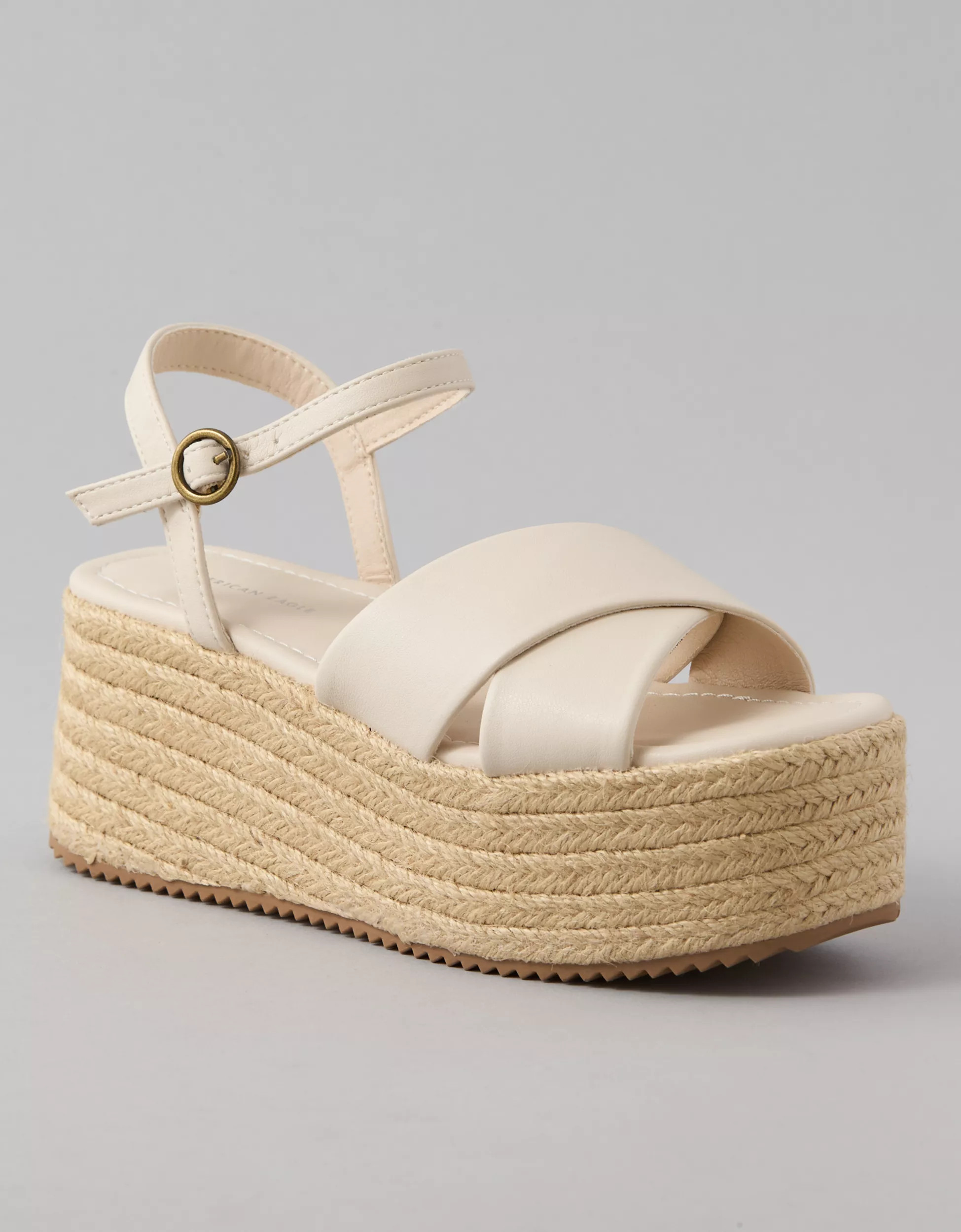 AE Vegan Leather Flatform Wedge Sandal | American Eagle Outfitters (US & CA)