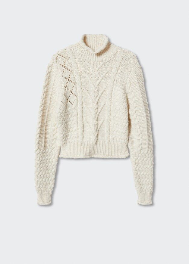 Braided turtleneck sweater | MANGO (US)