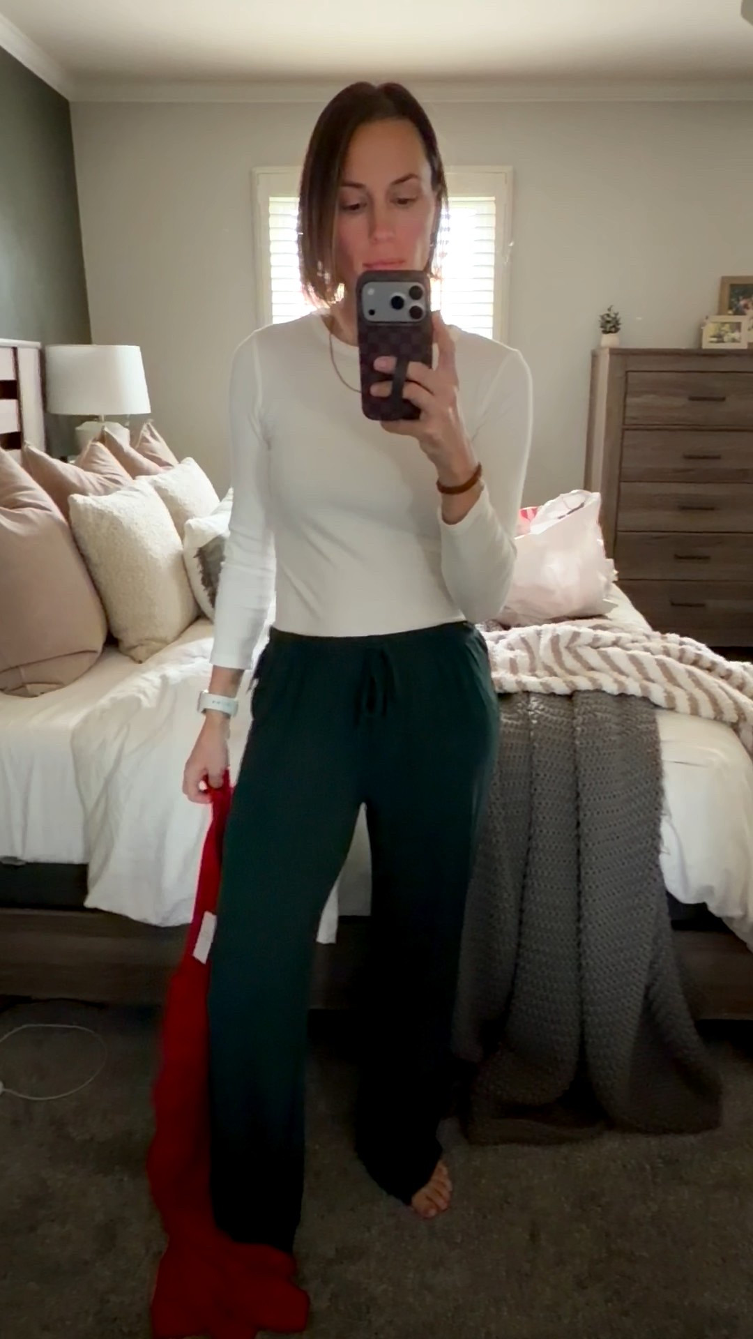 These pants are so soft and comfortable! I originally grabbed an extra small, but they fit a little tighter than I prefer through the thigh so I sized up to a small. Currently on sale for 40% off!

#LTKHoliday #LTKSaleAlert #LTKFindsUnder50