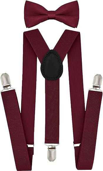 trilece Child Kids Boys Girls Suspenders Bow Tie Set Adjustable Y Back Toddler Baby Infant Suspen... | Amazon (US)
