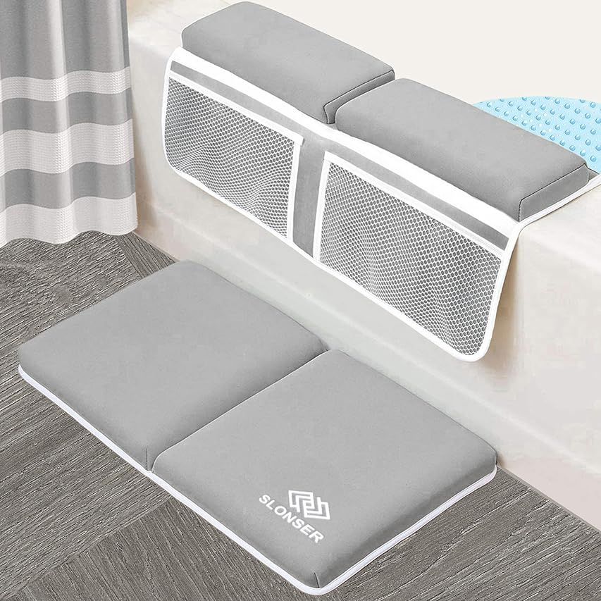 Toodly Baby Bath Kneeler and Elbow Rest Pad Set - Thickest Bathtub Kneeler Pad with Memory Foam and  | Amazon (US)
