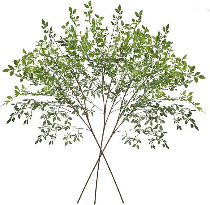 ACJRYO 43" Artificial Greenery Stems (3Pcs) - Realistic Faux Nandina Branches for Vase Fillers, H... | Amazon (US)