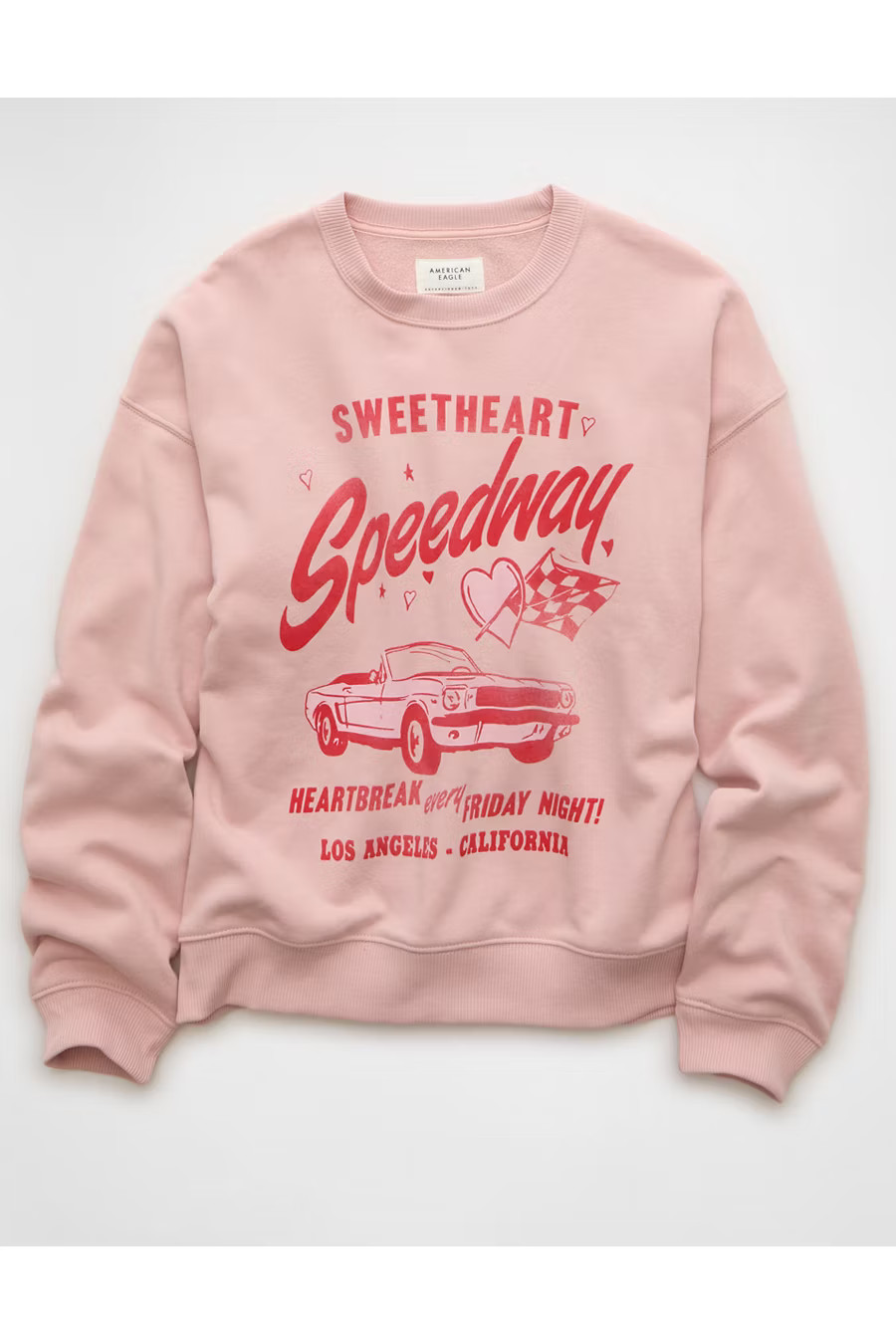 AE Valentine's Day Graphic Sweatshirt Women's Light Pink XXS | American Eagle Outfitters (US & CA)