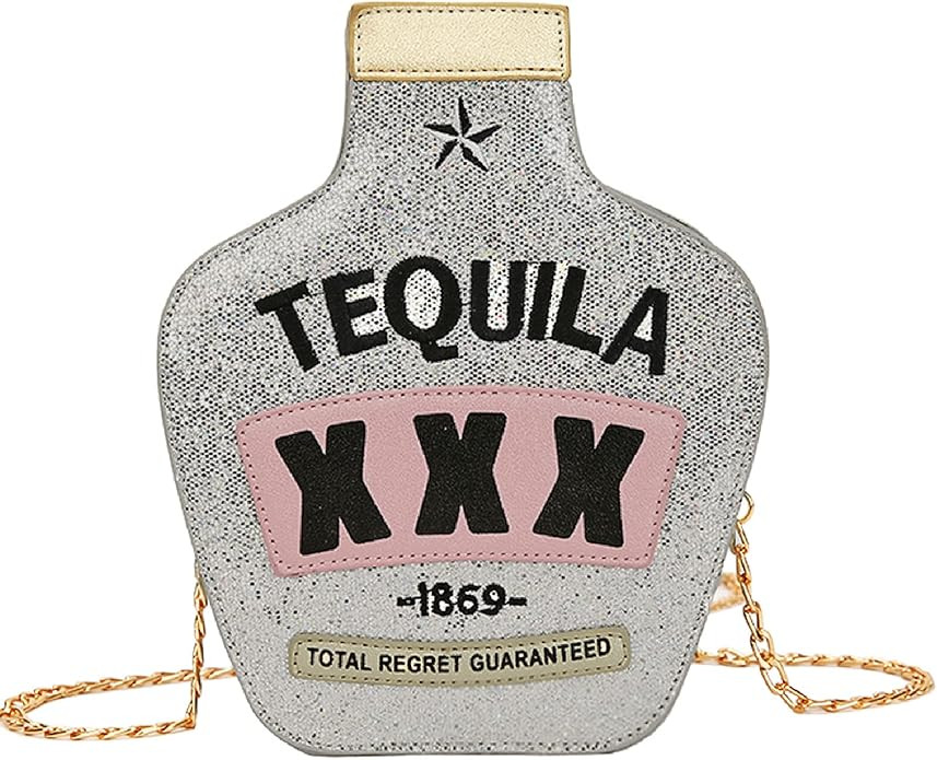 Fozehlad Women Cute Sequins Crossbody Bags Tequila Bottle Shaped Shoulder Handbags Elegant Evenin... | Amazon (US)