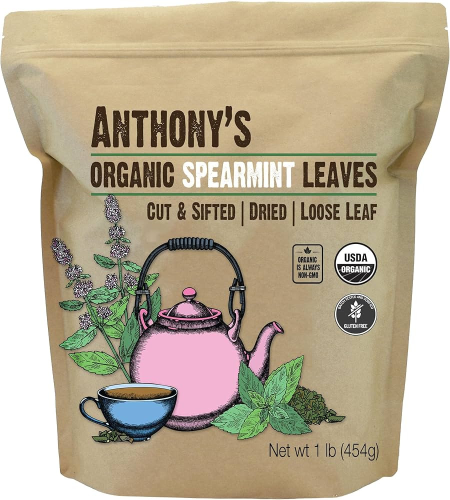 Anthony's Organic Dried Spearmint Leaves, 1 lb, Gluten Free, Non GMO, Cut and Sifted | Amazon (US)