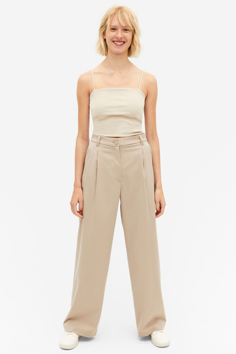 High waist wide leg trousers | H&M (UK, MY, IN, SG, PH, TW, HK)