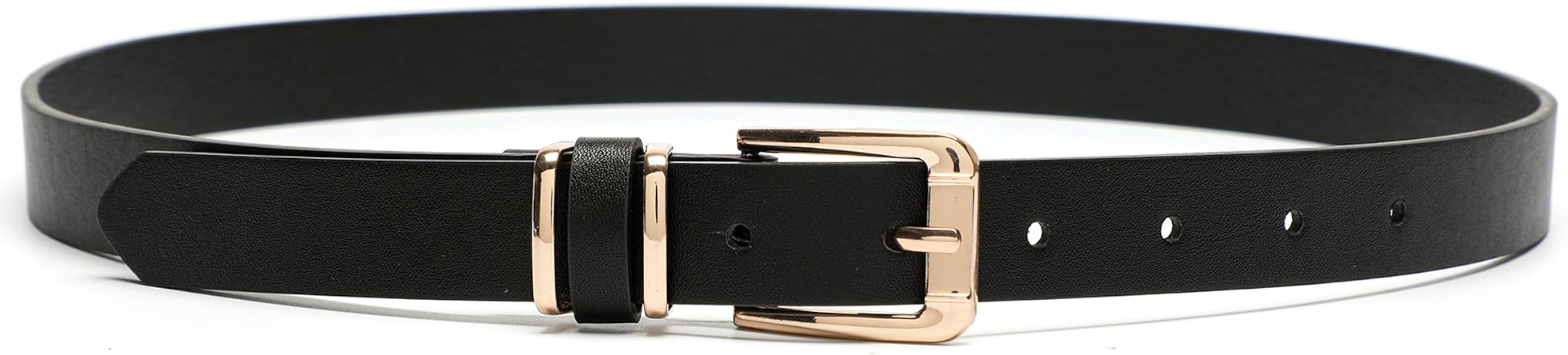 Earnda Women's Skinny Waist Belts for Jeans Dress, PU Leather Pin Buckle Thin Belt | Amazon (US)