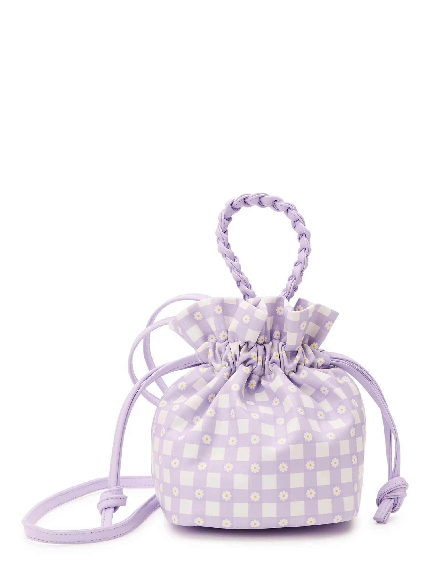 No Boundaries Women's Bucket Crossbody Handbag, Lavender | Walmart (US)