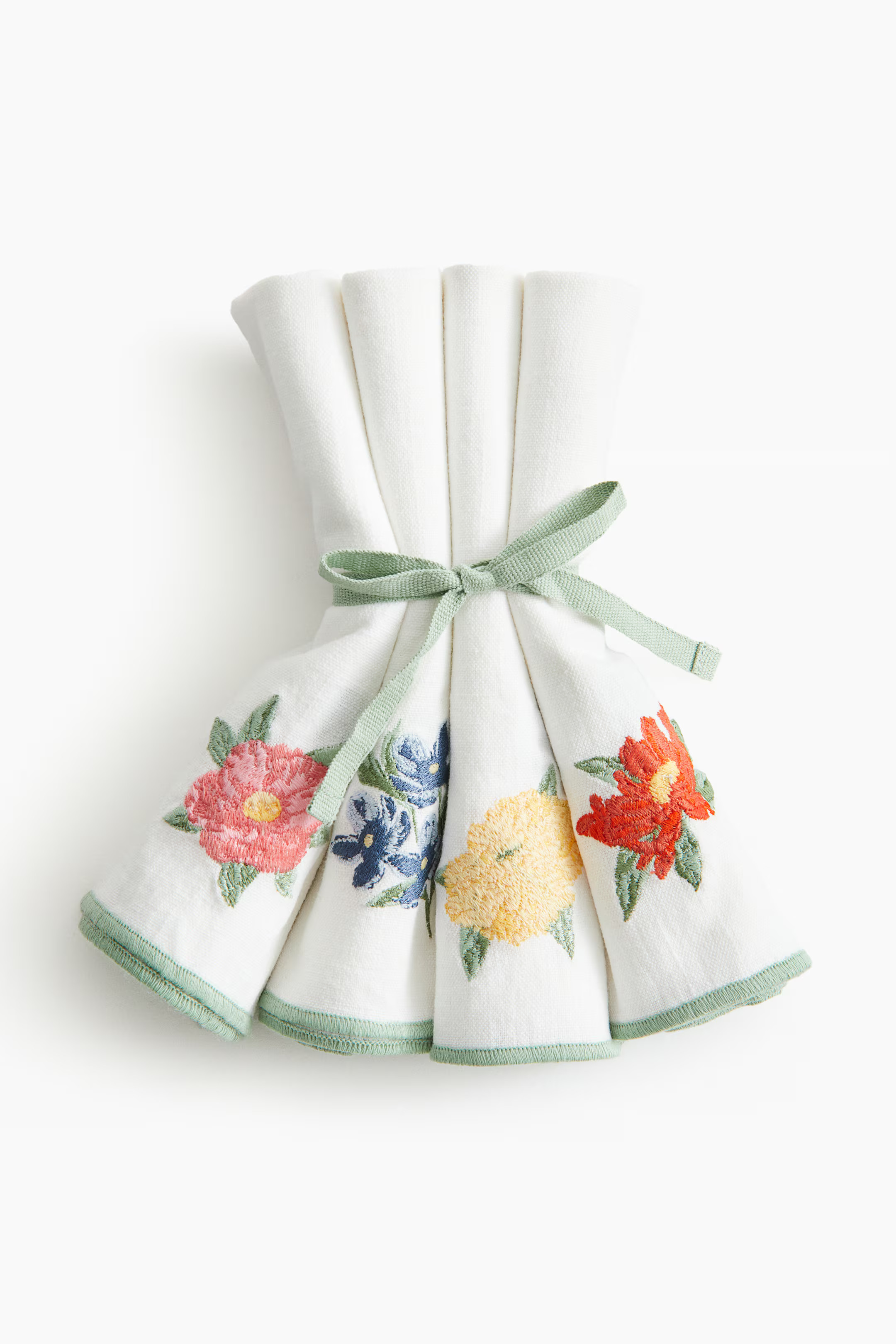 4-pack Embroidered Napkins | H&M (US + CA)