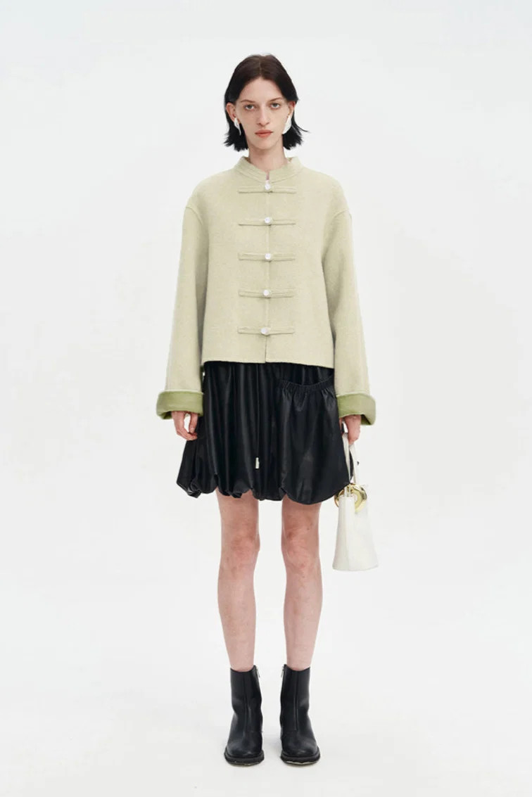 Spring new tops Chinese ethnic style green coat jacket | SELFWHO
