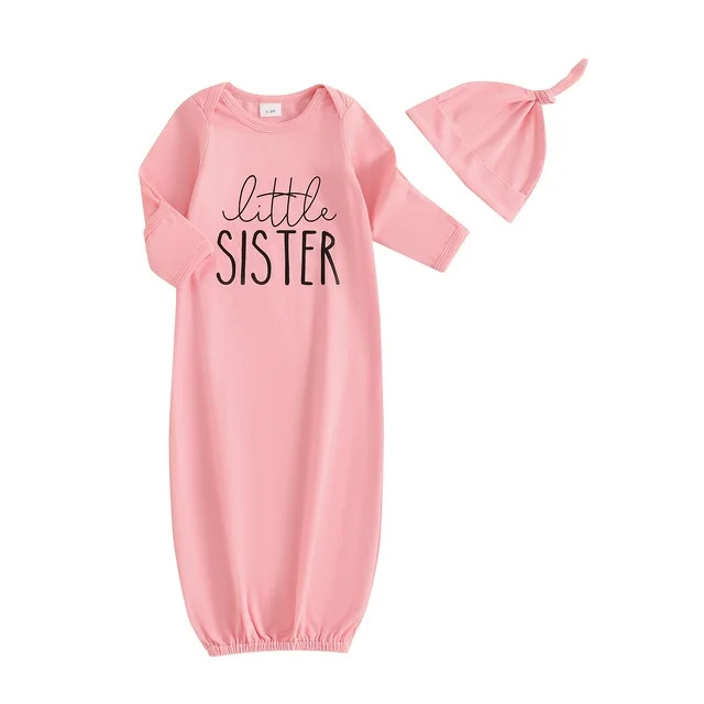 Loalirando Baby Sleeping Bag Letter Print Long Sleeve Sleep Sacks with Hat - Walmart.com | Walmart (US)