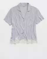 Aerie Real Soft® Ribbed Pajama Shirt | American Eagle Outfitters (US & CA)