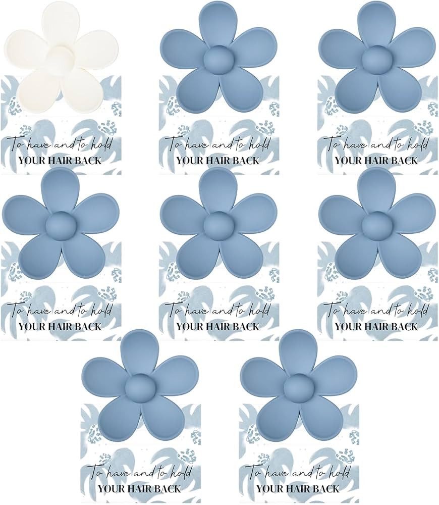 DEEKA Hair Clip, 8 Pack Flower Bridesmaid Hair Claw Clips with Floral Card, Bridal Party Gift for... | Amazon (US)