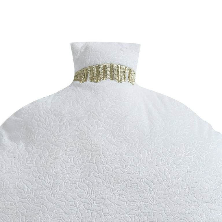 My Texas House Ava 16" Bright White Embossed Velvet Ornament Round Decorative Pillow | Walmart (US)