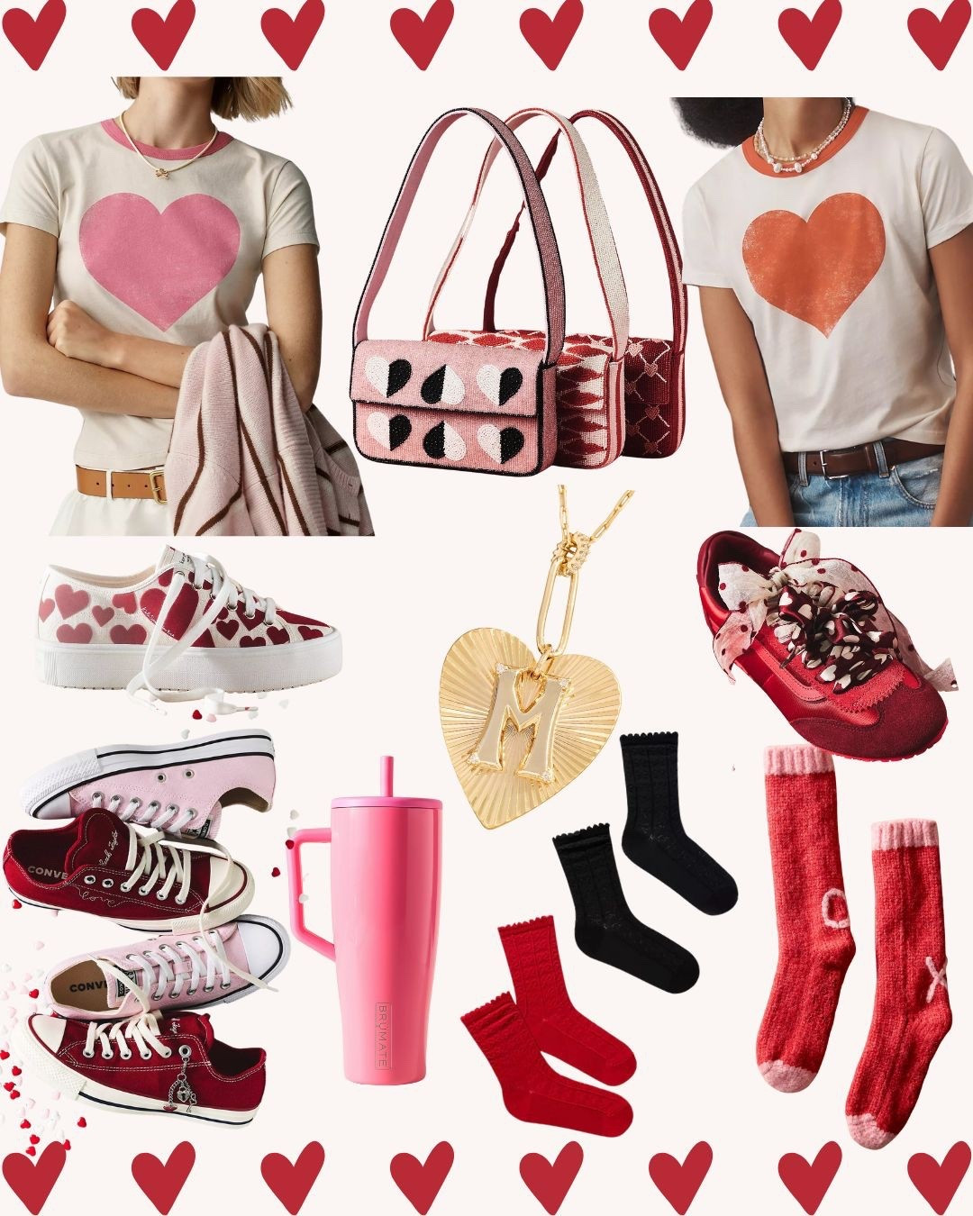 Trendy Valentine’s outfits + must-have gift ideas you’ll love 🤍🎀 | Valentines Tee | Heart T-Shirt | Valentines Top | Valentine Purse | Pink and Red Sneakers | Satin Shoe Lace | Pink Tumbler | Valentines Gift Ideas | Valentine Socks | Heart Socks | Heart Pendant Necklace | Heart Initial Necklace | Valentines Gift Guide | Anthro Finds | 

#LTKSeasonal #LTKGiftGuide