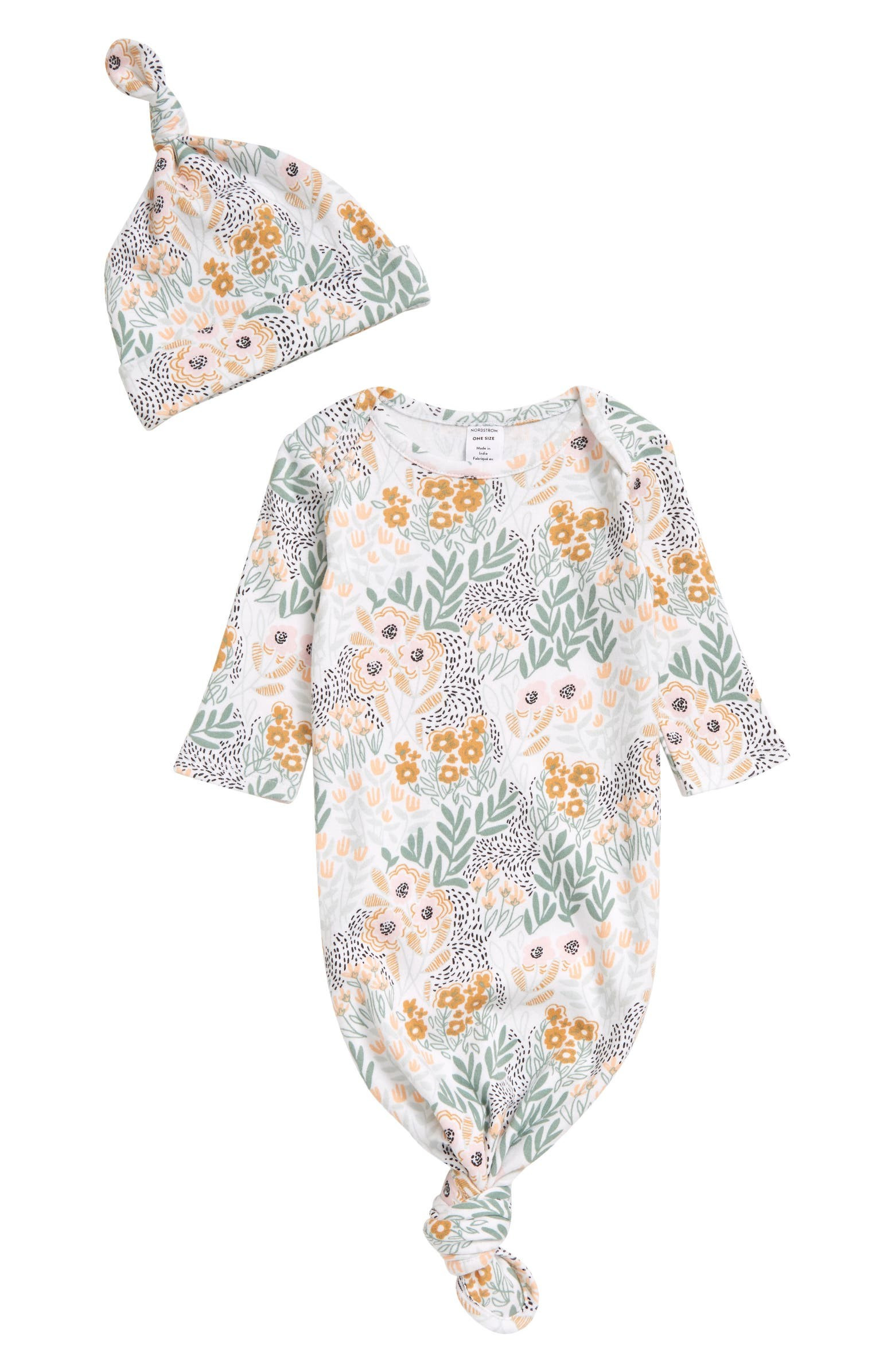 Knotted Gown & Hat Set | Nordstrom