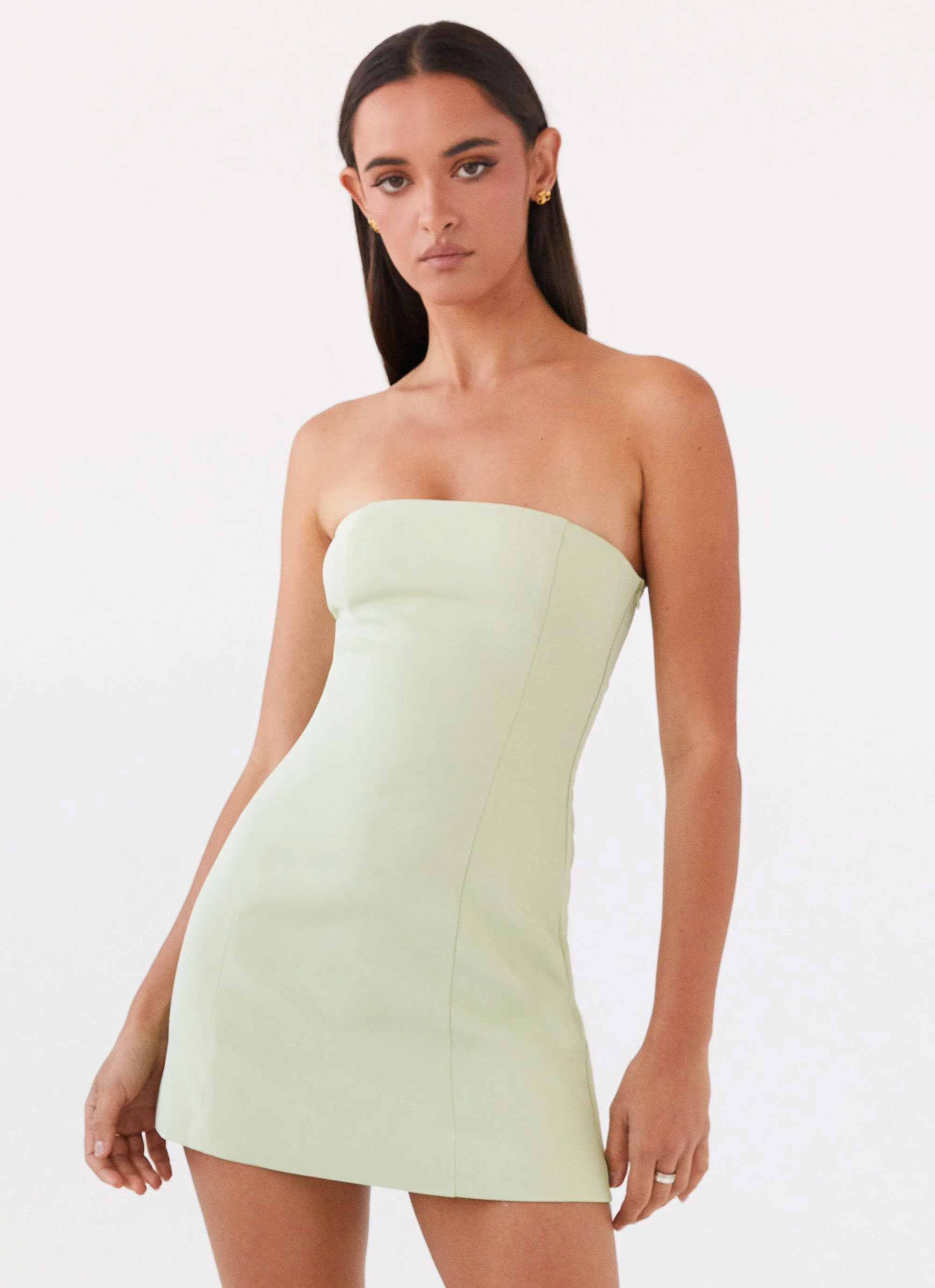 Ayanna Strapless Mini Dress - Green Zest | Peppermayo (Global)