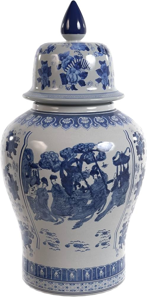 Red Lantern 24" Ladies Blue & White Porcelain Temple Jar | Amazon (US)