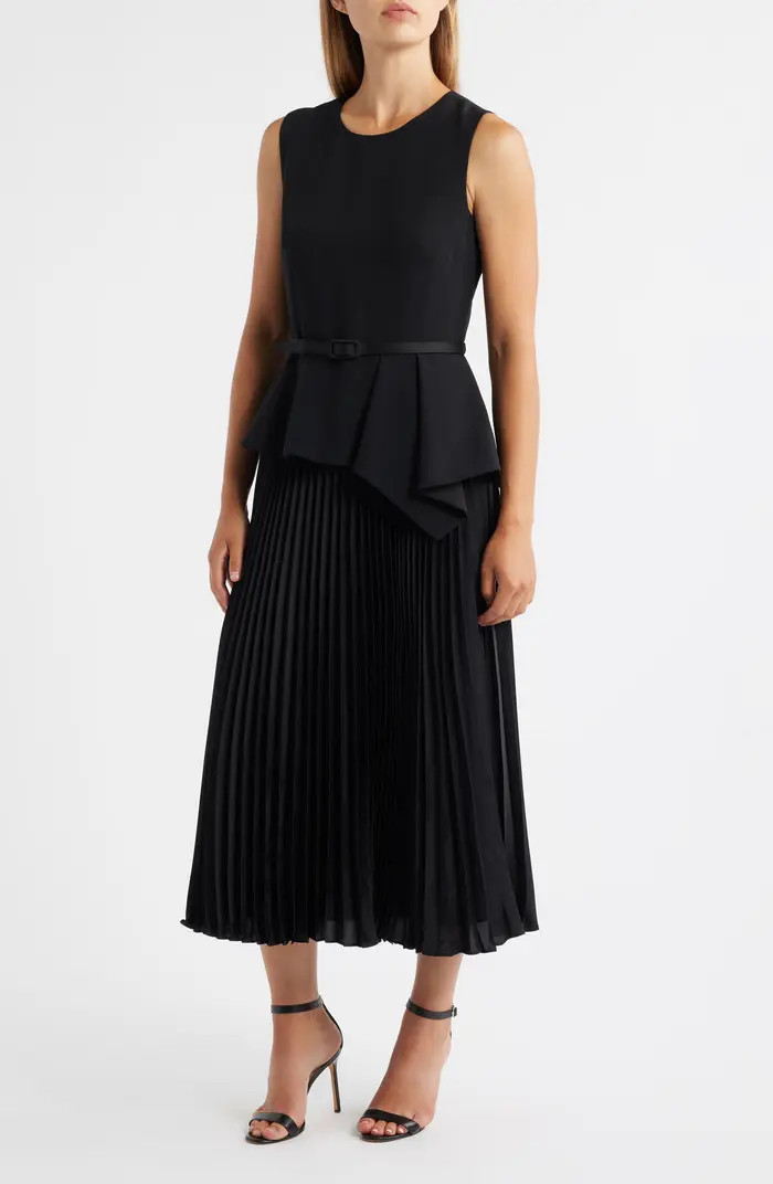 Sleeveless Belted Pleated Maxi Dress | Nordstrom