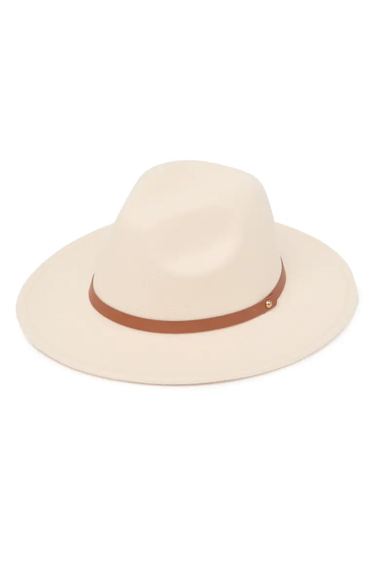 Melrose and Market Faux Leather Trim Felt Panama Hat | Nordstromrack | Nordstrom Rack