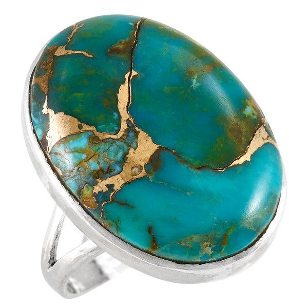 Matrix Turquoise Ring Sterling Silver R2260-C84 | TURQUOISE NETWORK
