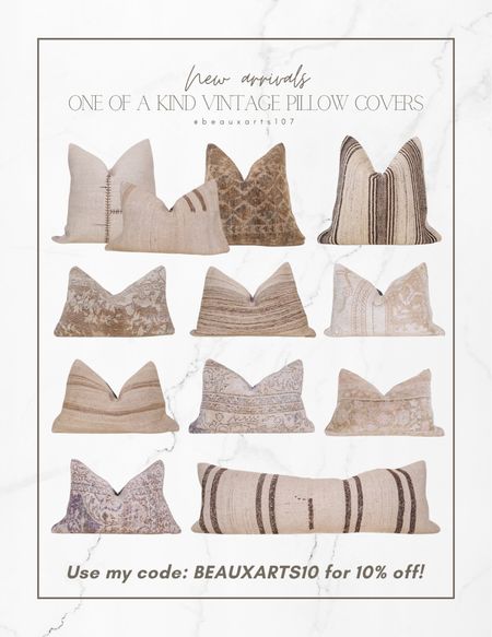 New gorgeous one of a kind vintage pillow covers!! Use my code: BEAUXARTS10 for 10% off!

#LTKunder100

#LTKhome #LTKsalealert #LTKFind