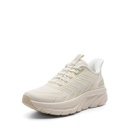 ALLSWIFIT Women's Slip On Walking Shoes Running Comfortable Tennis Breathable Non Slip Athletic Gym Workout Cross Training Fashion Sneakers,Size 6.5W,Ivory,SARR034W | Amazon (US)