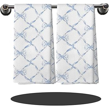 Blue Bow Kitchen Towels Set of 2, Blue and White Kitchen Towels, Coquette Bathroom Decor, Girly B... | Amazon (US)