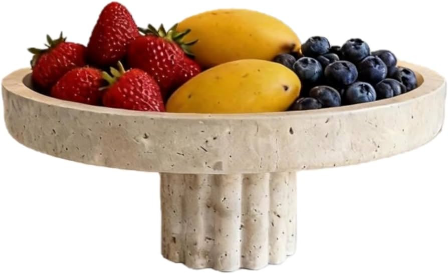 Natural Marble Decorative Tray, Scalloped Modern Vanity Organizer for Perfume, Candles, Jewelry D... | Amazon (US)