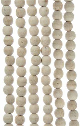 Home Décor Kurt Adler 9' Natural Wood Bead Garland with White Wash Finish Christmas Decor-Set of... | Amazon (US)