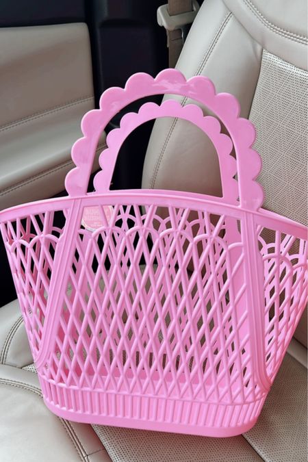 Jelly tote bag perfect to use for an easter basket. This exact one with the cutest scalloped handles is only $10 from Walmart. Currently sold out in pink (comes in blue & white too) online but check your local stores for a pick up order. You can also save it here for a restock alert if you can’t find it locally. 

#LTKhome #LTKkids #LTKfamily