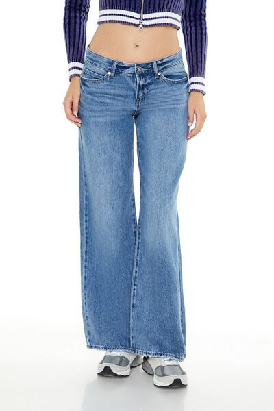 Stone Wash Low-Rise Flare Jeans | Forever 21