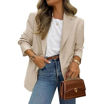 PRETTYGARDEN 2026 Blazers for Women Business Casual | Long Sleeve Button Down, Breasted Notch Lap... | Amazon (US)
