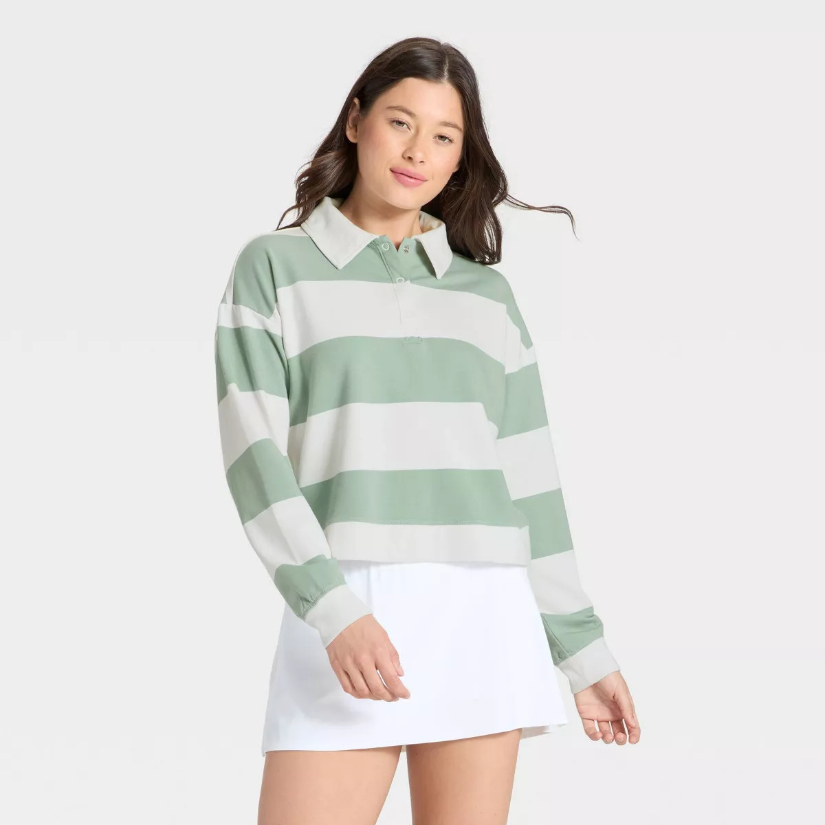 Women's Modal French Terry Polo Sweatshirt - All In Motion™ | Target