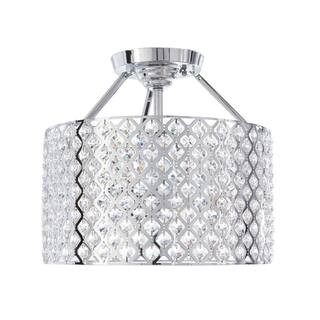 Home Decorators Collection Kimberly 3-Light Crystal and Chrome Semi-Flushmount-FM201MH-CHR - The ... | The Home Depot