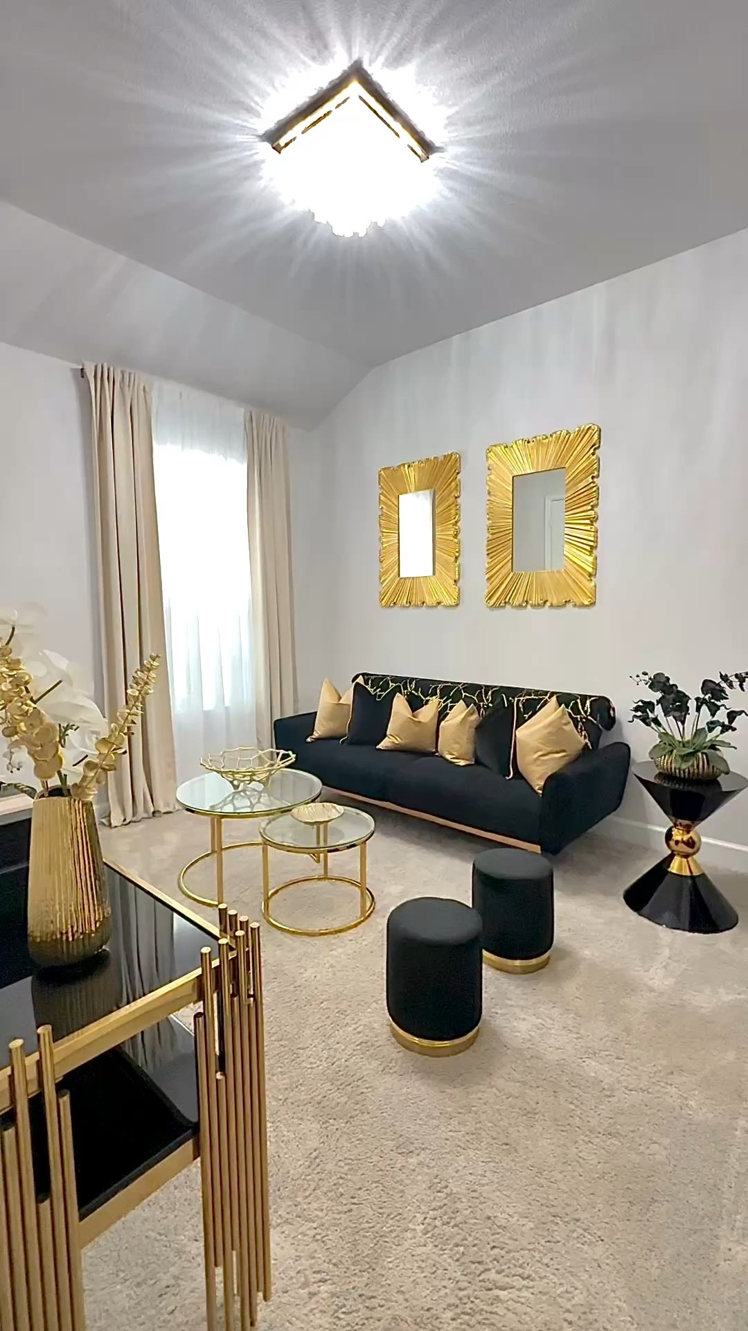 Black and gold interior — where bold meets luxury 🖤✨

DISCOUNT CODES:
HM183 -  14% off HOMARY 
KK5 - 5% off Z GALLERIE 

#LTKHome