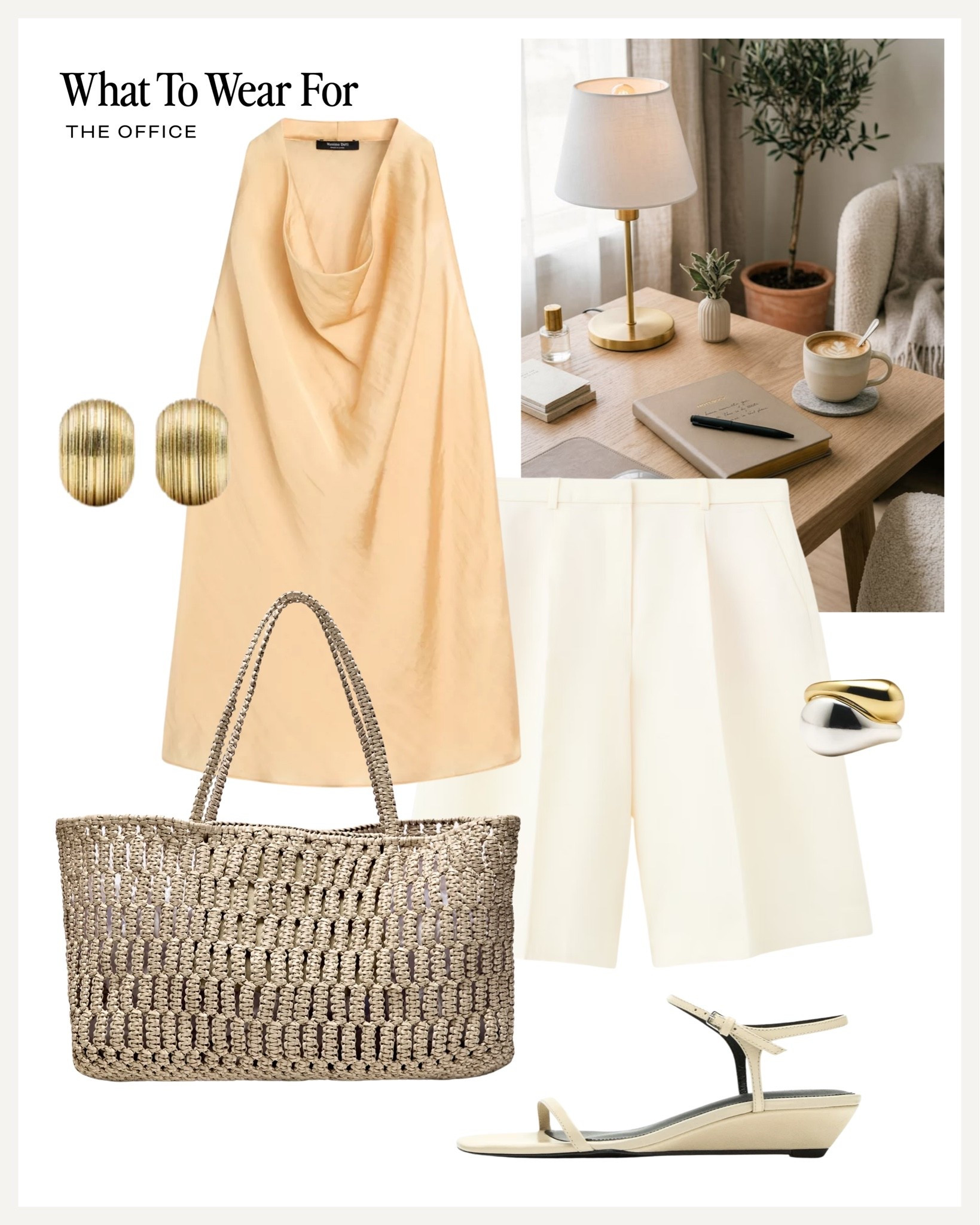 The office 💻 

Summer workwear, Massimo Dutti top, straw bag, heatwave outfit, yellow blouse, white shorts

#LTKsummer #LTKworkwear
