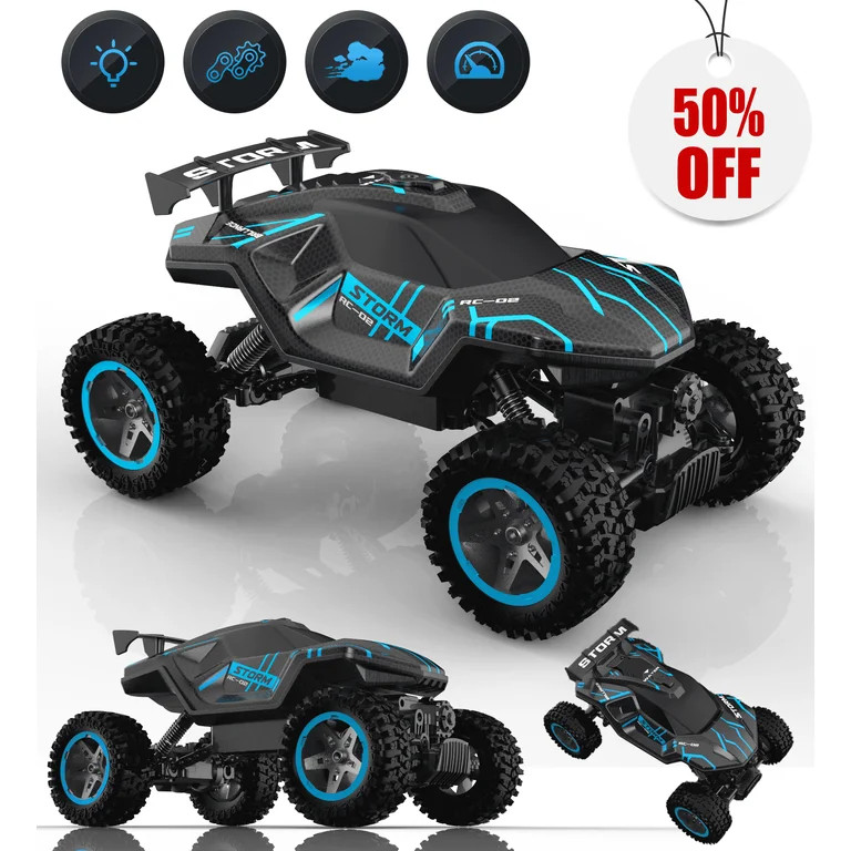 HNH 1:16 RC Car Remote Control Car, RC Monster Truck with Lights and Spray Function, All Terrain ... | Walmart (US)