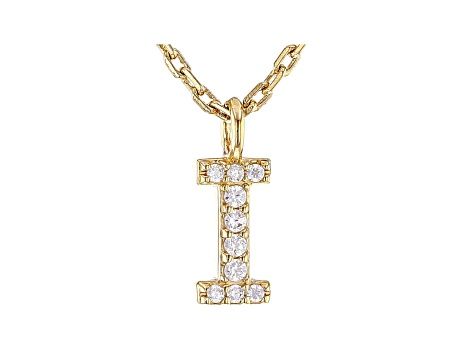 White Cubic Zirconia 18K Yellow Gold Over Sterling Silver I Necklace 0.06ctw - BLV809I | JTV Jewelry