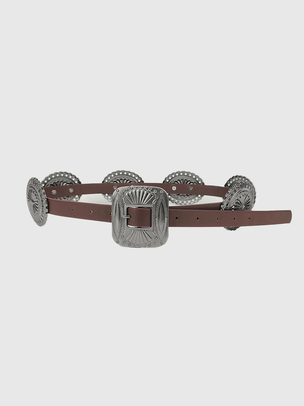 Vintage Concho Buckle Leather Belt | Commense