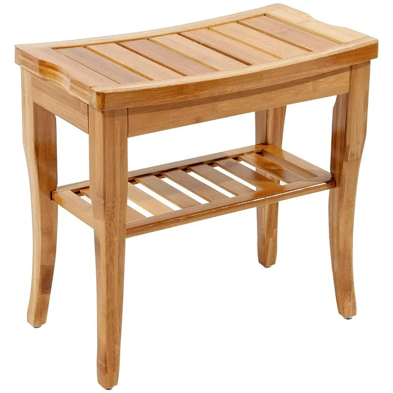 Soges Wood Bathroom Bench Bamboo Shower Stool Non-slip Waterproof Shower Seat | Walmart (US)
