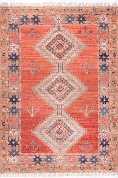 Rust Tribal Diamonds Area Rug | Rugs USA