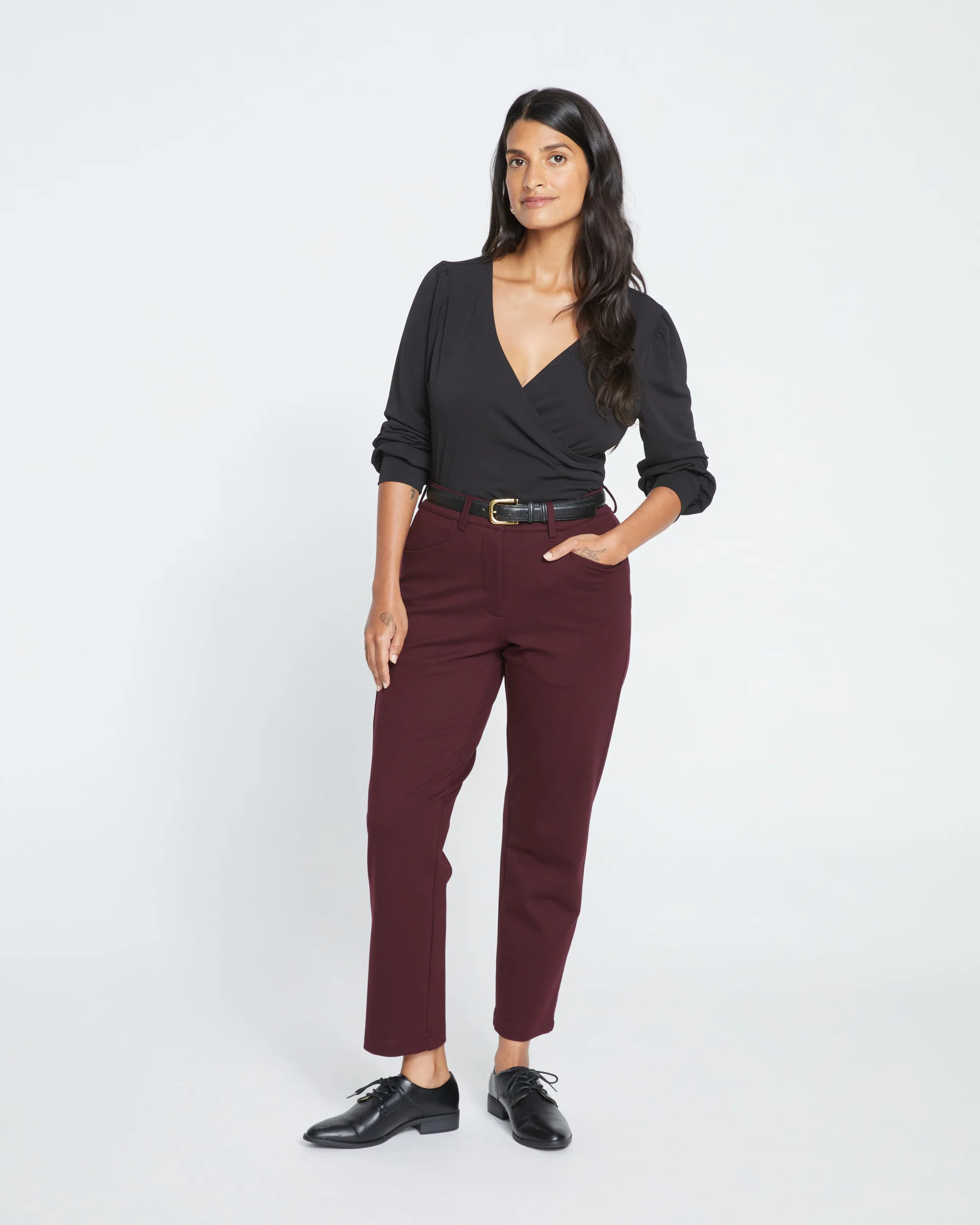 Cigarette Ponte Pants - Black Cherry | Universal Standard