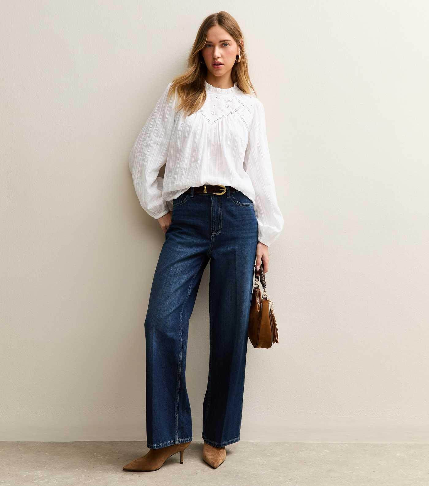 White Embroidered Long Sleeve Blouse | New Look | New Look (UK)