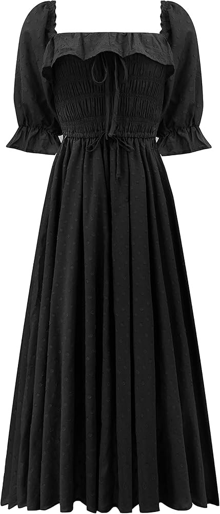 R.Vivimos Women Summer Half Sleeve Cotton Ruffled Vintage Elegant Backless A Line Flowy Long Dres... | Amazon (US)