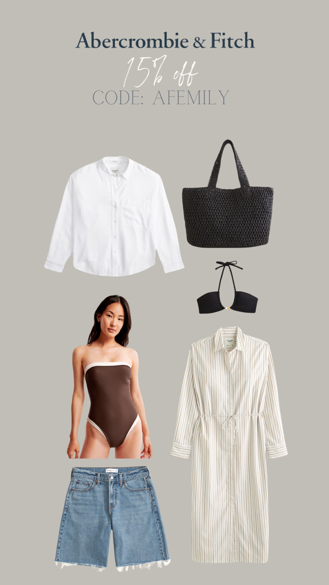 Abercrombie & Fitch edit 
25% off ALL jeans and 15% off everything else and then use my code: AFMEMILY for a further 15% off 
Valid: 23.08.24 - 26.08.24

Holiday edit 

#LTKsummer #LTKsale #LTKuk