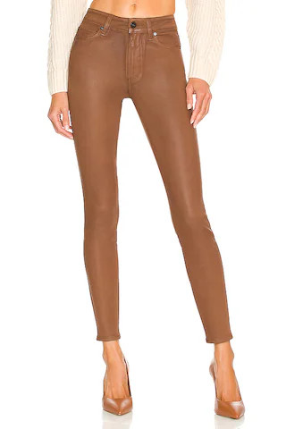 PAIGE Hoxton Ankle in Cognac Luxe Coating from Revolve.com | Revolve Clothing (Global)